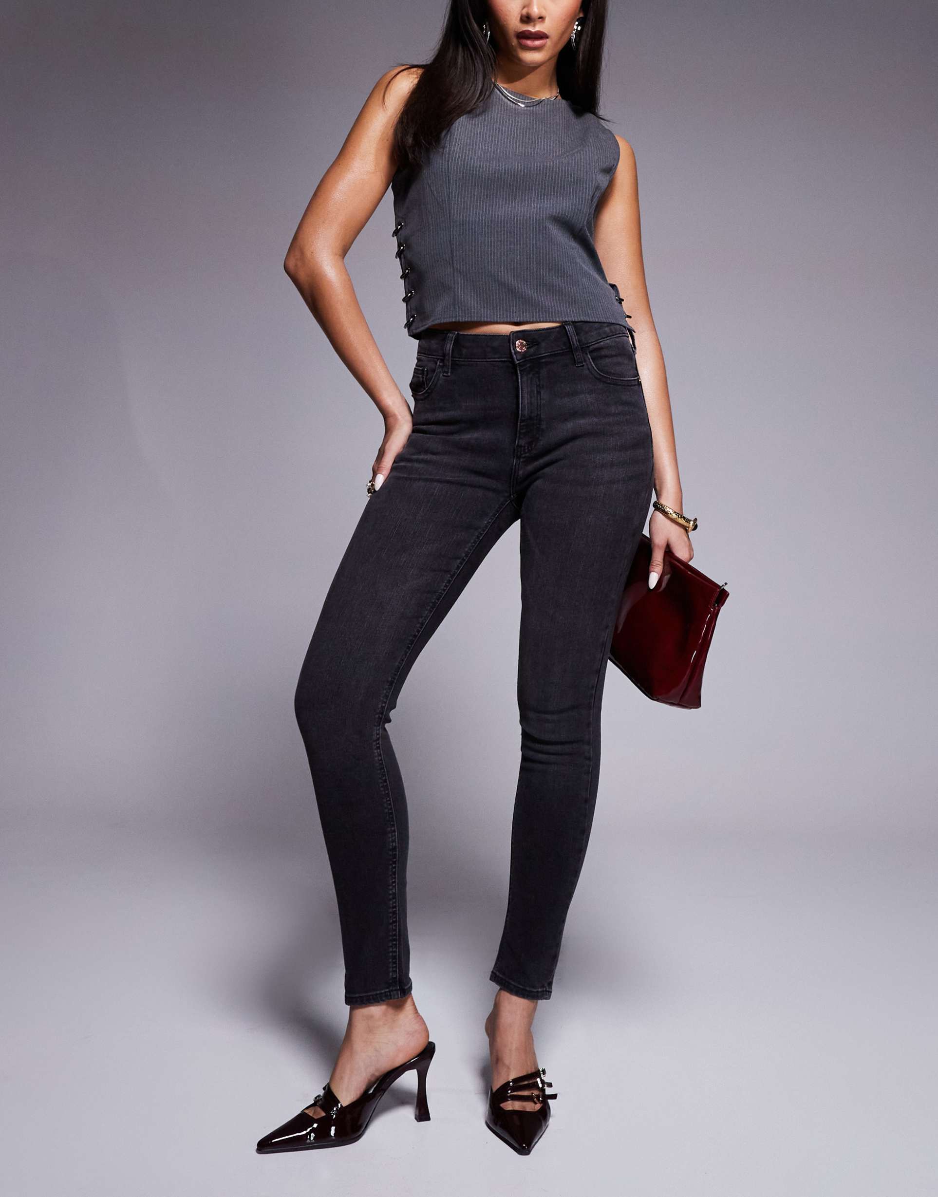 river island skinny jean in black