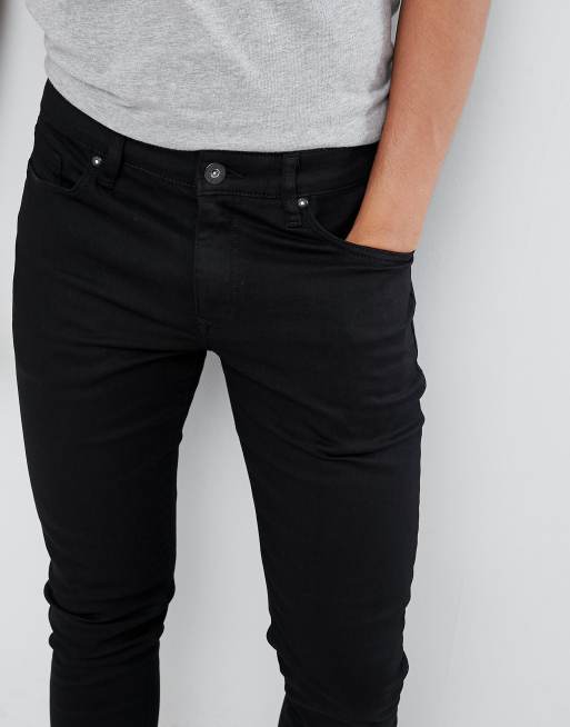 Mens black jeans sales river island