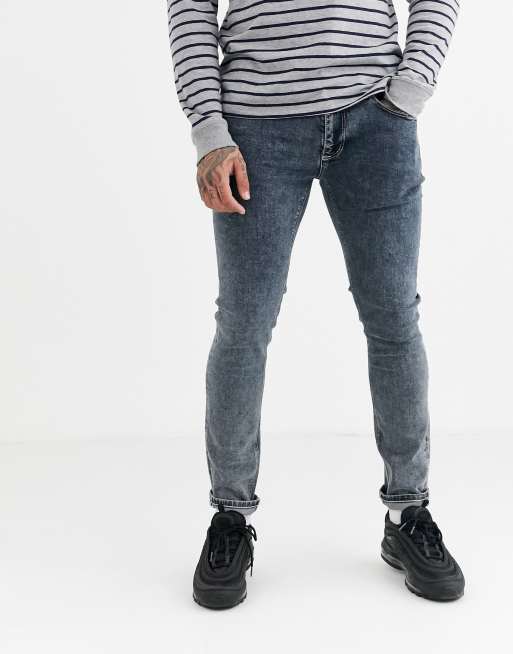 river island washed cargos in grey