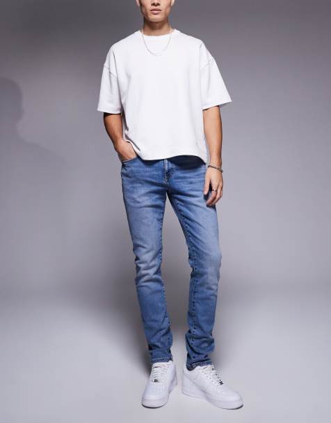 River Island skinny jeans in mid wash blue - view 1