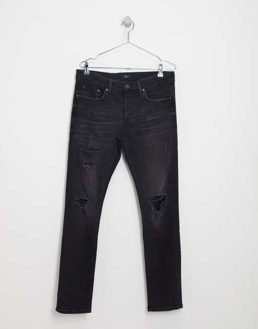 River Island - Skinny jeans met scheuren in zwarte wassing, 4 van 4