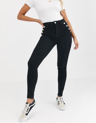 4 button black jeans