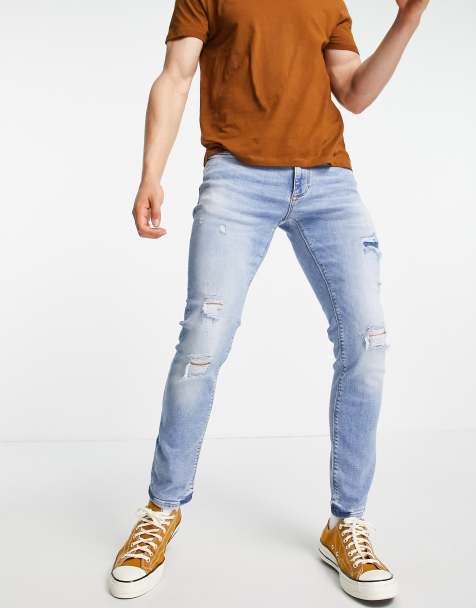 Men S Ripped Jeans Ripped Skinny Distressed Jeans Asos