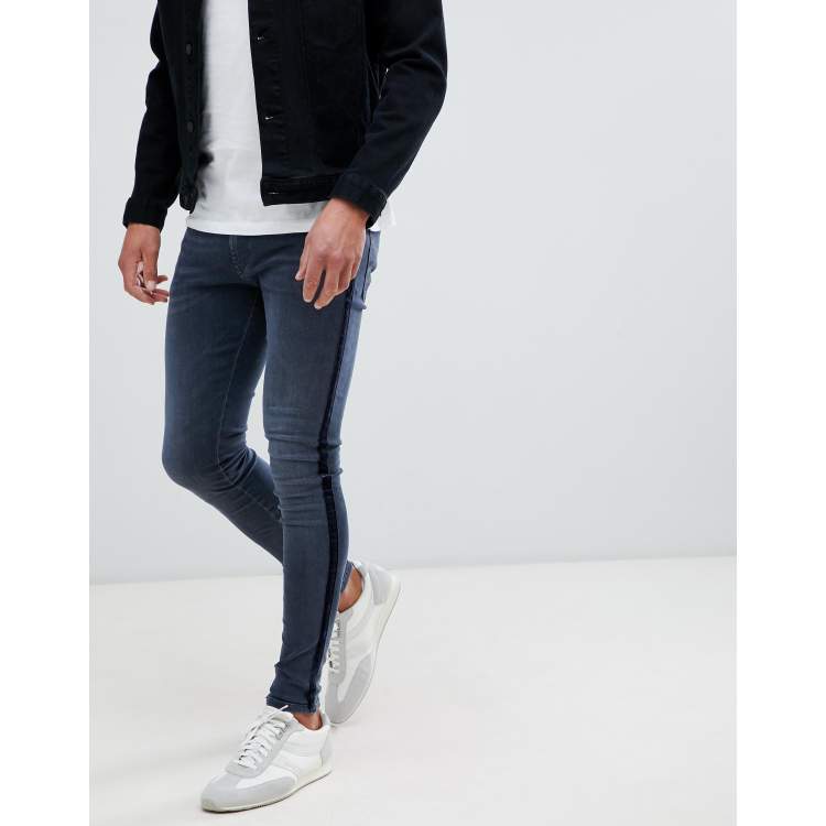 Velvet side discount stripe jeans