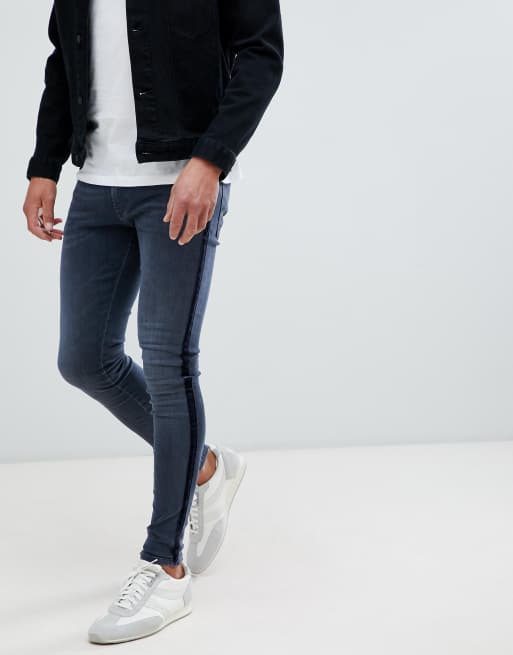 Jeans with velvet on sale stripe