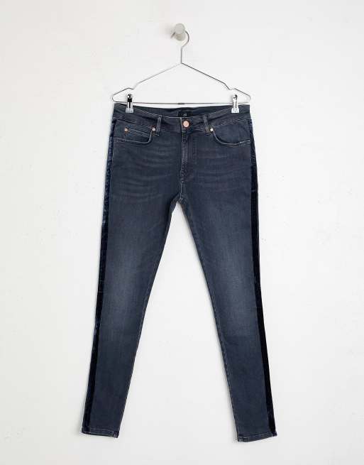 Velvet side best sale stripe jeans