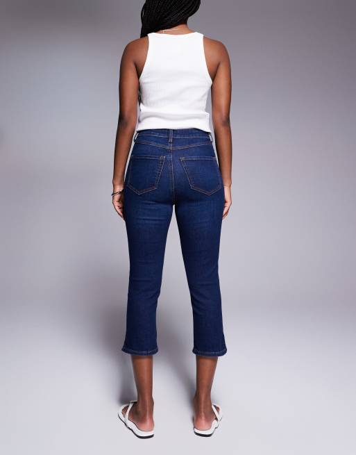 River Island skinny leg capri jeans in navy blue, 2 of 5