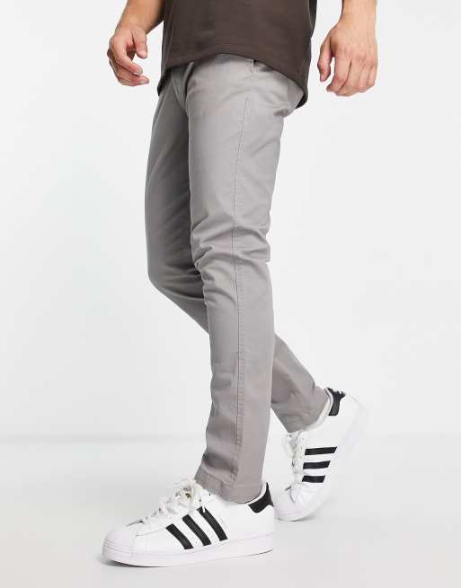 River Island skinny smart chinos in grey | ASOS