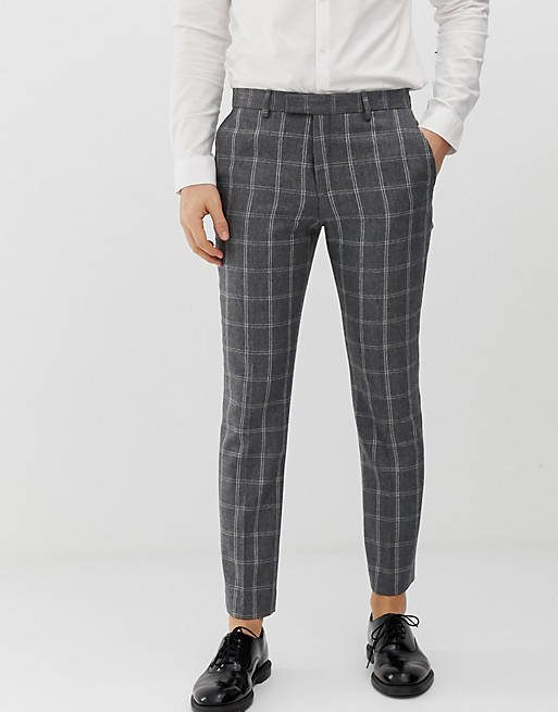 River Island skinny smart trousers in charcoal grey | ASOS