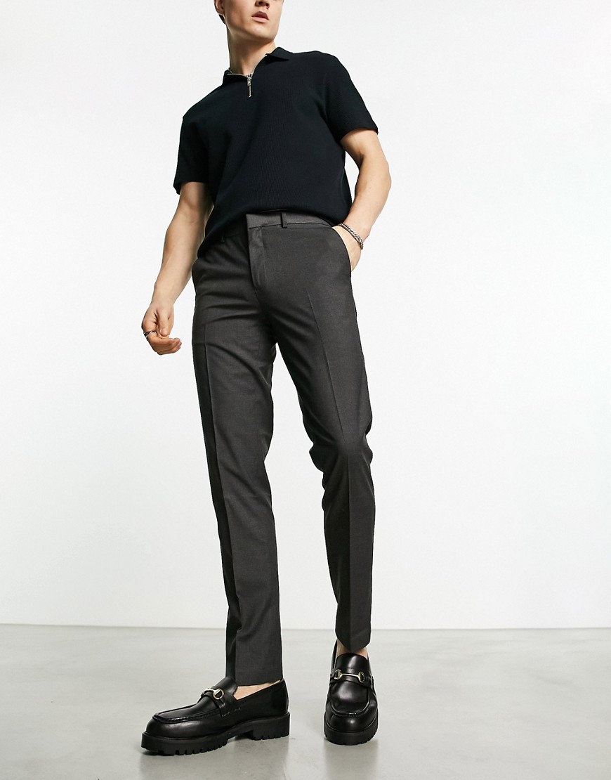 River Island skinny smart trousers in dark grey