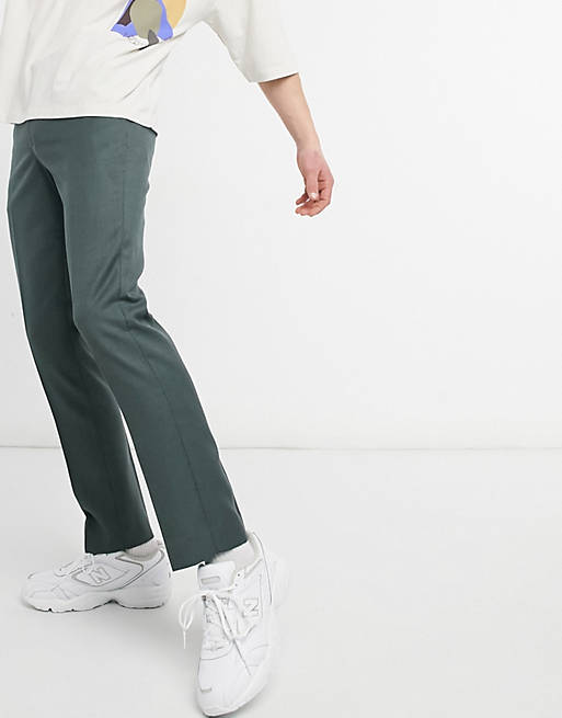 River Island skinny smart trousers in green