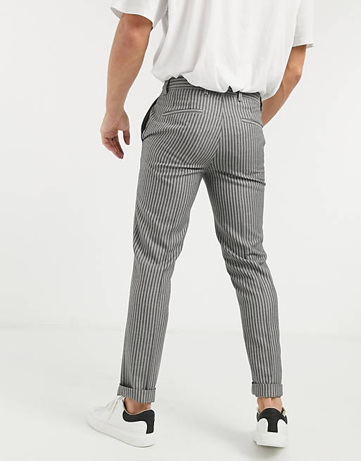 Suits River Island skinny smart trousers in stripe 