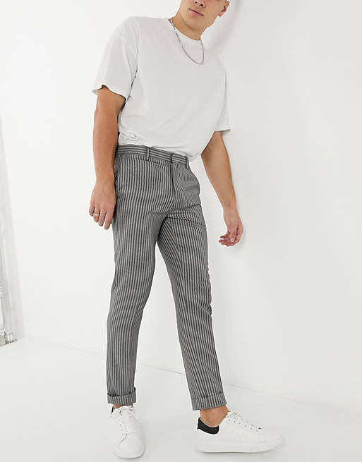 Suits River Island skinny smart trousers in stripe 