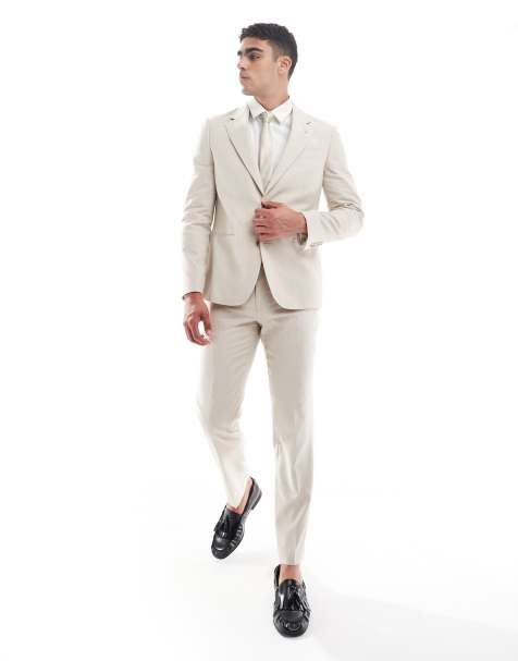 River Island skinny suit in beige - BEIGE - view 1