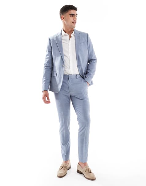 River Island skinny suit in light blue - view 1