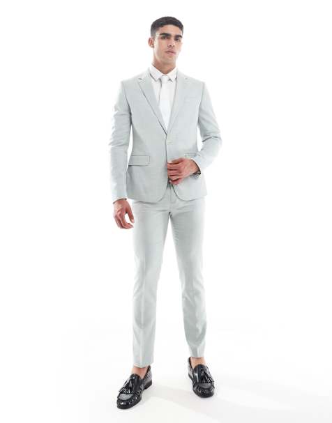 River Island skinny suit in light green - LGREEN - view 1