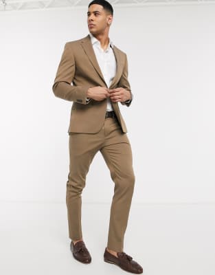 skinny beige suit