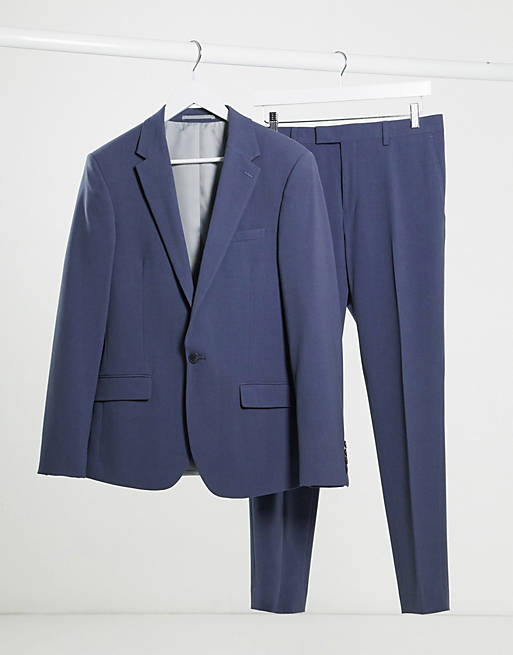 Suits River Island skinny suit jacket in blue 