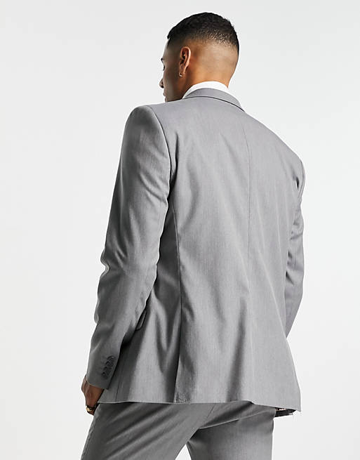  River Island skinny suit jacket in grey 