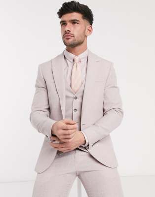 light pink and white suit