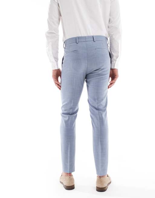 River Island Skinny Suit Pants In Light Blue