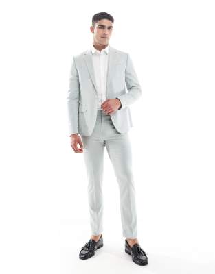skinny suit pants in light green