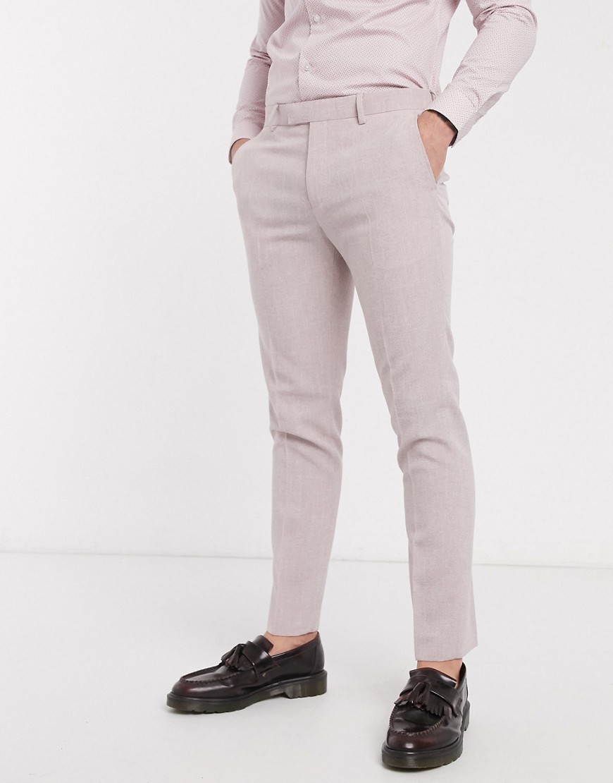 River Island Skinny Suit Pants In Light Pink