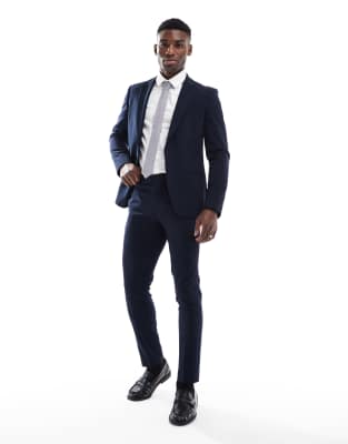 skinny suit pants in navy