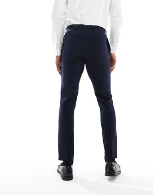 River Island Skinny Suit Jacket In Navy