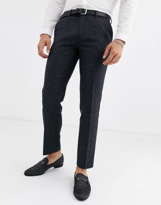 Island - Pantalon de costume slim à chevrons Navy