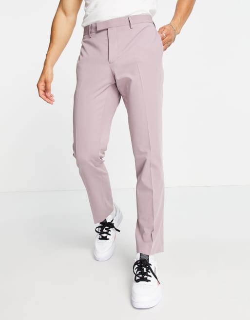 River Island skinny suit trousers in lilac | ASOS