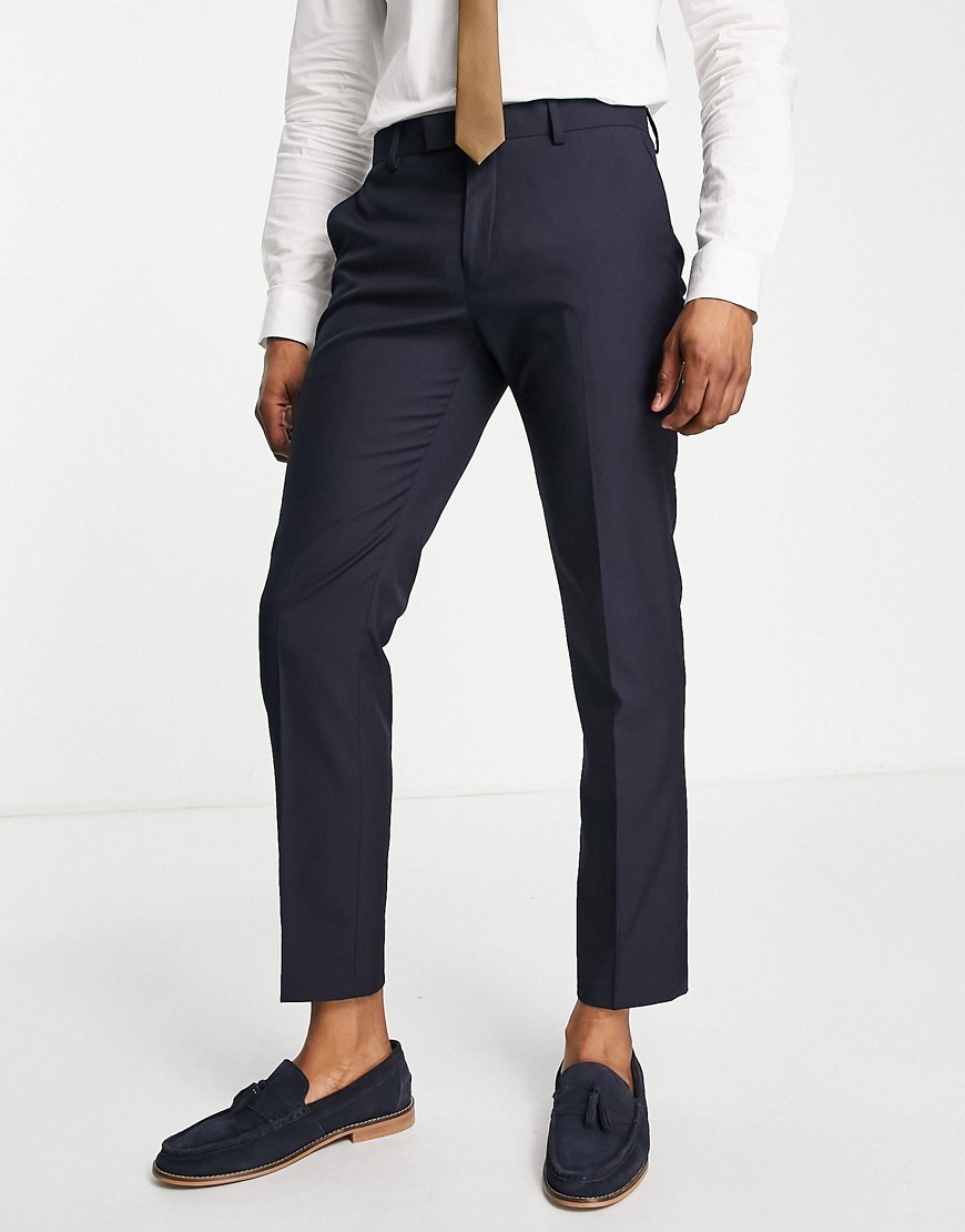 River Island skinny suit trousers in navy