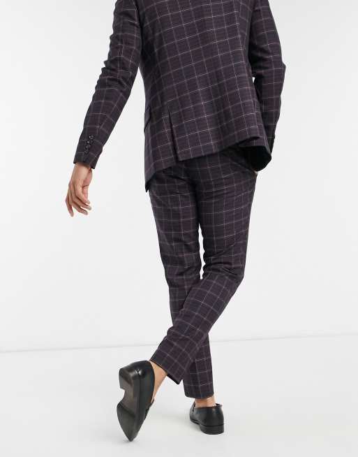 River Island skinny suit trousers in red check, 2 of 4