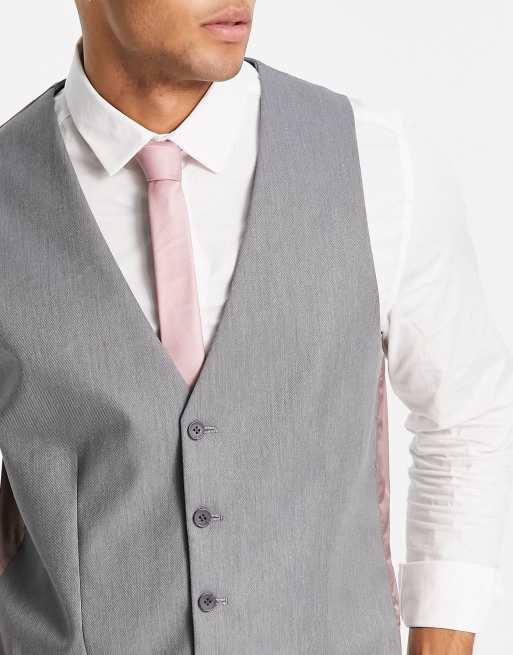 River Island skinny suit waistcoat in grey, 2 of 4