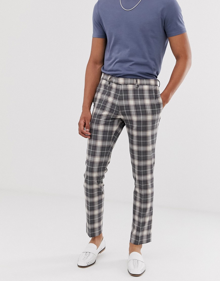 River Island skinny trousers with grey check