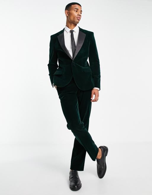 Dark green velvet clearance suit