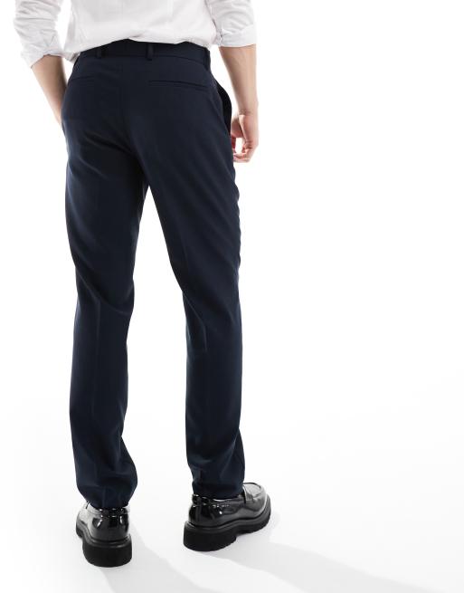 River Island - Skræddersyede marineblå bukser i slim fit , 3 af 5