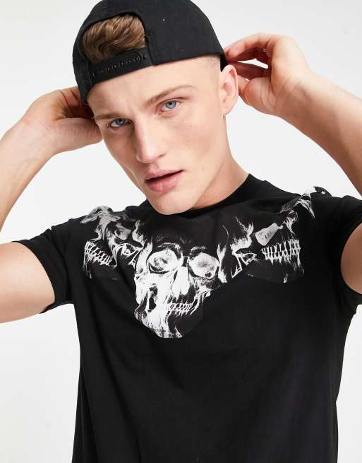 River Island skull print t-shirt in black | ASOS