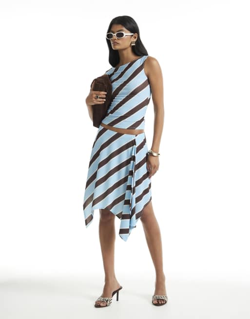 River Island Sleeveless boat neck stripe top in blue, 3 of 4