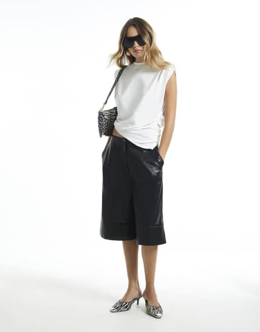 River Island Sleeveless pintuck shoulder top in white, 2 of 4