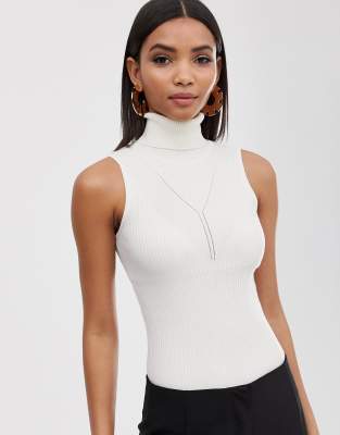 sleeveless roll neck knit