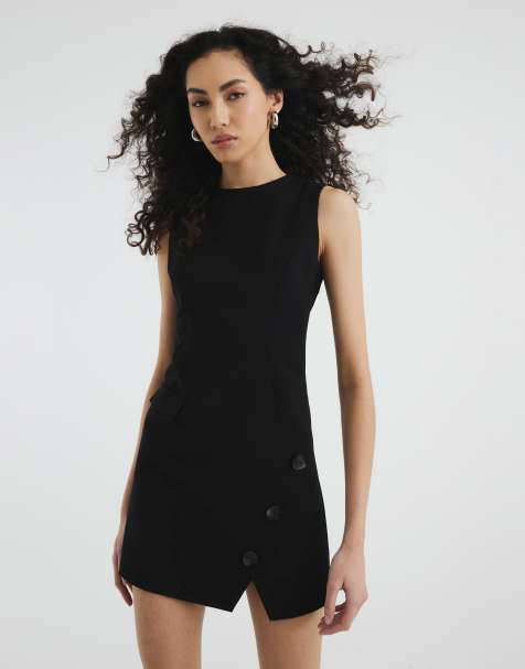 River Island Sleeveless tailored dress in black - view 1