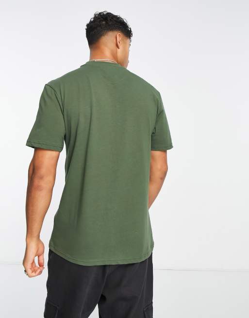 River Island slim argyle t-shirt in khaki, 3 of 4