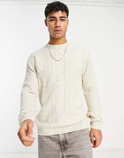 Ecru cable shop knit jumper