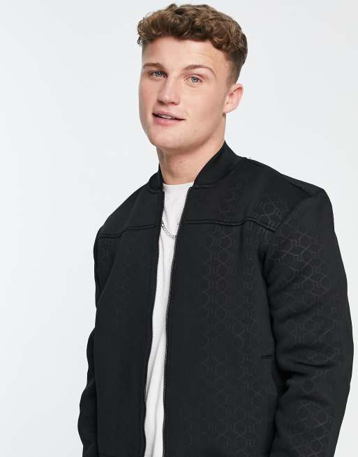 Black slim hotsell bomber jacket