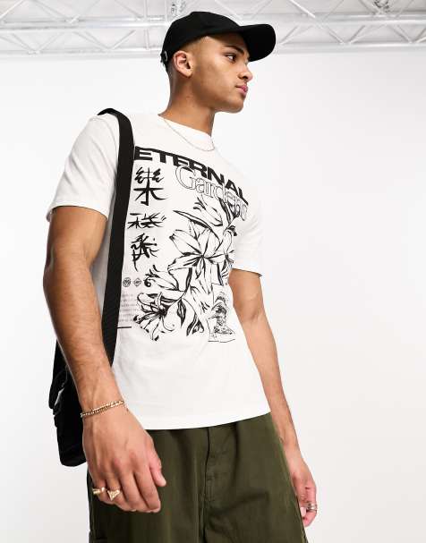 River Island slim eternal print t-shirt in white