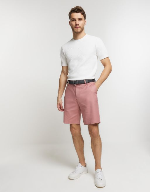 River island white belted shorts 2025