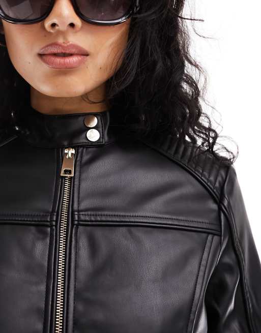 Slim fit moto jacket sales