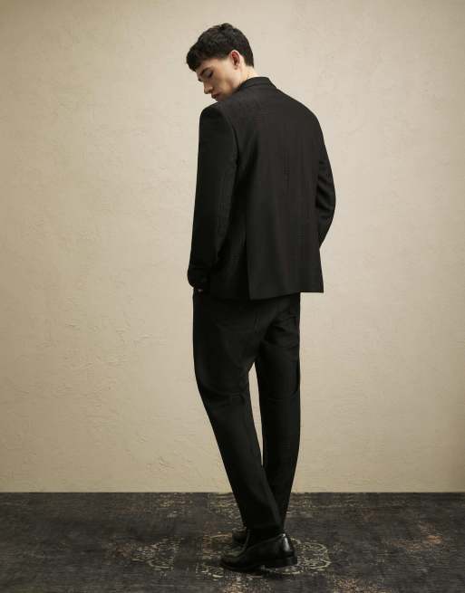 River Island Slim fit check tailored trousers in black, 4 of 4