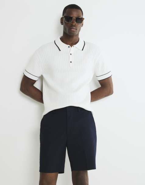 River Island Slim fit chino shorts in navy - view 1